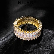 HILARY JEWELRY For Moissanite Cincin Perak Gold Sterling Diamond Women Original Korean Accessories 純銀戒指 Fashion Silver Perempuan 925 Adjustable Ring R1899