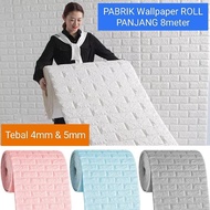 3D Wallpaper Roll 8 Meters Long 3D Brick foam Wall Wallpaper/