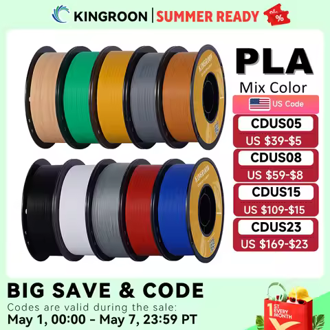KINGROON PLA Filament 1.75mm 5/10KG pla Plastic For 3D Printer, Standard 1kg/roll 3D Printing Filame