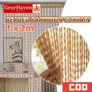 Solid Color Door Curtain Beaded String Curtain Upgraded Beaded String Curtain 1*2M Tassel