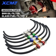 Fuel Gas Inline Filter With Hose 8mm Cleaner Tubing Line Kit For Honda KTM CRF
