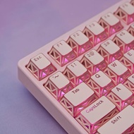 【Keycap Only】Folding Shadow Hollow Keycap Pink 130 Keys For Cherry MX Switch Mechanical Keyboard Key