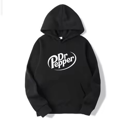 2026 Autumn Warm Dr Pepper Letter Printed Hoodies Street Men Fashion Fleece Sweatshirts Casual Unise