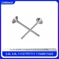 Engine part 12 exhaust intake valves fit 2.0 3.0 T L L4 L6 Diesel N47D20 N57D30 For 03-18 BMW 2.0L 3
