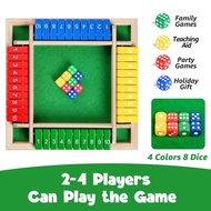 Funny Shut The Box Dice Board Game Wooden Flaps & Dices Game 4 Players Pub Bar Party Supplies Family