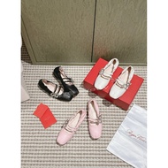 [Proxy Purchase Version]Roger vivie*24New Mary Jane Shoes rv Flat Ballet Shoes Lambskin Thick Sole H