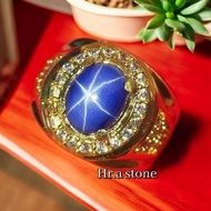 LUXURY AMERICAN BLUE STAR 6 GEMSTONE RING