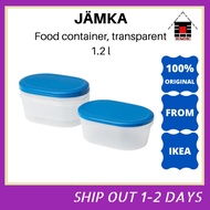 IKEA JAMKA Food container, transparent, dark blue, 1.1L  I  Bekas makanan