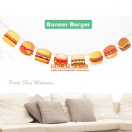 Food shape banner / burger banner / pizza / ice cream / donut / watermelon / bunting flag food