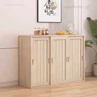 E0 Grade Solid Wood Sliding Door Balcony Storage Cabinet Bay Window Table Cabinet Multi-layer Storag