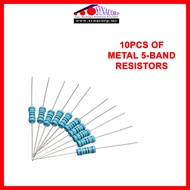 10PCS x 1/2W METAL FILM RESISTOR (1 OHM - 1M OHM) 0.5W 1% TOLERANCE