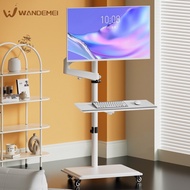 Computer Monitor Floor Stand Movable White Lifting Tray Standing Office Adapt to AOC Xiaomi HKC