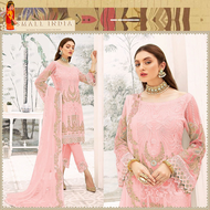 {**ส่งฟรี**} SMALL INDIA 💐💫 Faux Georgette Nazmin ชุดเซ็ทเสื้อกางเกง 💐💫 Ethnic Suit Set