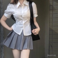 Uniform JK Shirt - Women's Short-Sleeve Top with Puffed Sleeves