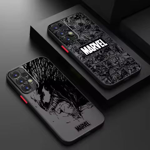 Marvel Spider Man Venom Logo Frosted Translucent For Samsung Note 20 A35 A03 A54 A31 A22 A34 A14 A24