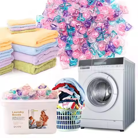 50Pcs Laundry Detergent Soap Box 5 in 1 Detergent Liquid Capsule Ball Laundry Aroma Liquid Capsule B