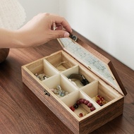 Jewelry storage Begonia flower glass jewelry box Flip-top compartmented design  Vintage Desktop Dust