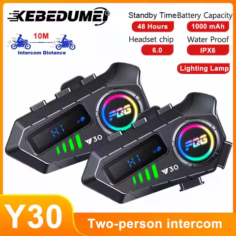 KEBIDUMEI Y30 Helmet Intercom Bluetooth Motorcycle Headset Waterproof Wireless Interphone Motorbike 