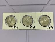 （十角形伍圓一套）香港硬幣英女王伊利沙伯 1976，1978 & 1979 年五元 Government of Hong Kong Queen Elizabeth ll 1976，1978 & 197