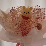 小熊維尼滿天星花束/乾燥花/永生花/求婚情人節花束