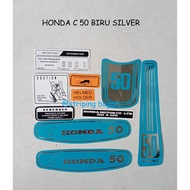 Motorcycle Sticker Striping HONDA C 50 Colors Silverbiru
