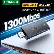 UGREEN Dual Band Wifi Network Adapter 2.4Ghz 5GHz 1300Mbps for Laptop Pc - Wifi Signal Amplifier USB