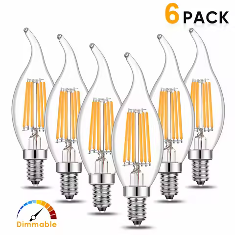Vintage C35 Led Bulb E14 220V 4W 6W Candle Light Bulb E12 110V Dimmable Retro Replaceable Chandelier