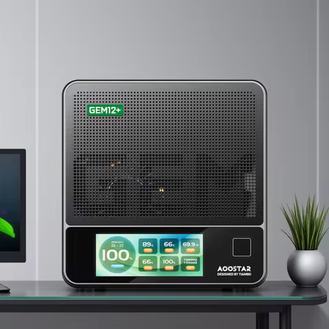 AOOSTAR GEM12+ Mini PC AMD Ryzen 7 PRO 8845HS 5.1GHz 32GB DDR5 1TB SSD Radeon 780M WiFi6 BT5.2 USB4