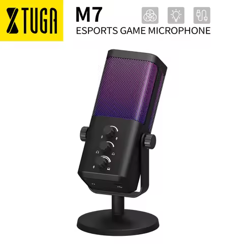 XTUGA M7 Gaming Microphone Professional Live-Streaming Game Mic with Stand for Esports Streaming And