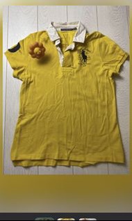 百貨公司 購入 Polo ralph lauren 馬球 經典款 短袖 上衣 RL 二手 正品 Polo衫 芥末黃 男S