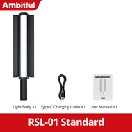 AMBITFUL 7.5W 2500K-9000K RGB LED Stick Light with Barn Door Built-in 2600mAh Battery For 70min Full