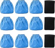 9 Pack VRC2 Filter Bags & 3 Pcs VFF21 Foam Filters for Vacmaster 1.5 to 3.2 Gallon & Armor All 2.5 G