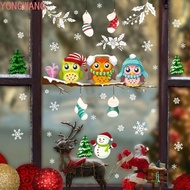 YONGWANG66ZX Branch Owl Wall Sticker, Branch Owl DIY Christmas Owl Glass Sticker, Creative PVC Snowf