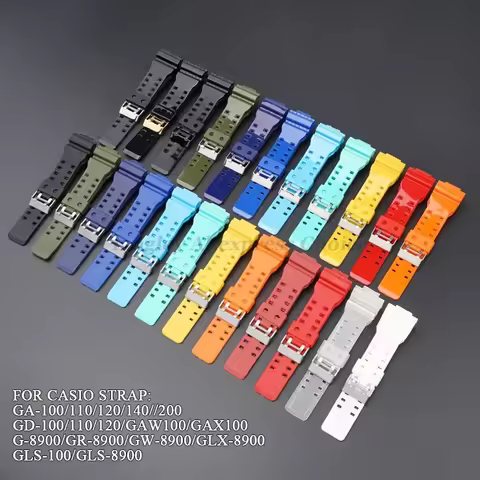 Strap for Casio for G-SHOCK GA-100/110/140/200/400/700 GD-100 G-8900 GW-8900 Men Sport Waterproof Re