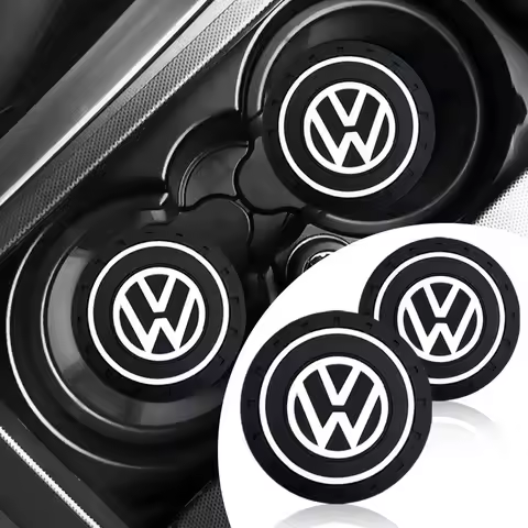 Auto Logo Car Waterproof Pads Water Cup Slot Anti-Skid Pads Parts for VW B6 B7 Golf Polo Tiguan Pass