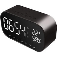 YAYUSI S2 LED鏡面藍牙音箱床頭鬧鐘 | 時尚藍牙喇叭 金屬外殼 - 黑色