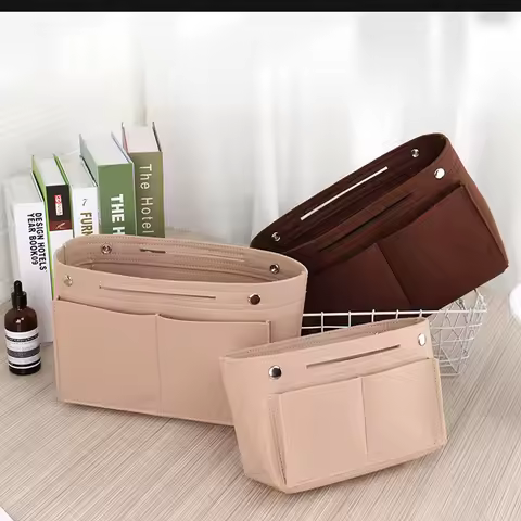 Felt Handbag Organizer Insert Liner Lightweight Multi Compartment Purse Shaper Travel Bag Inliner Fo