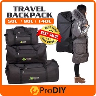 50L / 90L / 140L Travel Bag Backpack Storage Bag Large Bag Hiking Camping Bag Waterproof Beg Galas M