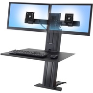 Ergotron WorkFit-SR Dual Monitor, Standing Desk Workstation Sit-Stand Desk Attachment - Rear Clamp 3