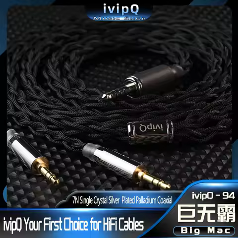 ivipQ-94 Big Mac High-end Home Audio Dedicated HiFi Headphone Replace Cable 4.4mm Double 3.5mm for E