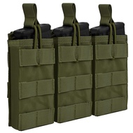 Rifle Mag Pouch, Open-Top Molle Single/Triple AR Magazine Holster with Magazine Marking Band for 5.5