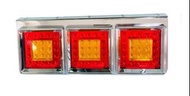 外貿熱銷卡車-聯結車-日野卡車白鐵座後尾燈-紅光-黃光三菱貨車後尾燈三網格-LED尾燈-堅達-一路發-勁勇12V或24V