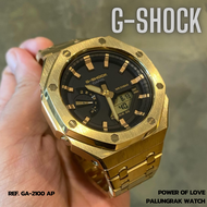 Casio G-SHOCK - GA2100 AP - 4A นาฬิกา นาฬิกาผู้ชาย นาฬิกาทางการ สาย Stainless steel คุณภาพสูง Gold Color ทนทาน แข็งแรง กันน้ำ รับประกัน 6 เดือน !!