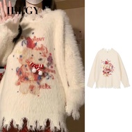 Ielgy Fufu áo len giáng sinh cho nữ nhỏ ấm dày mềm sáp Áo len