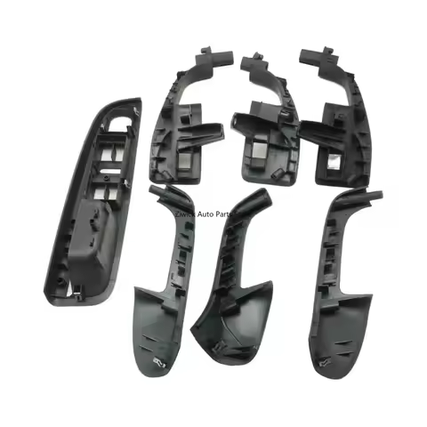 7pcs Black Interior Door Grab Handle Cover Trim for VW Jetta Golf 5 GTI MK5 1K4868049C 1K0868040B 1K