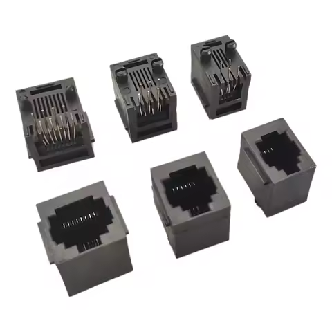 5/10Pcs RJ11 Socket 52-4P4C 6P6C 8P8C Phone Jack Female Crystal Head Socke 180 Degrees Vertical 6P6C