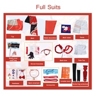 อนิเมะ Genshin Impact Yoimiya ชุดคอสเพลย์ผู้หญิงอินาซูมะเมืองโยอิมิยะสายประดับกระโปรงแต่งงานเสื้อกิโ