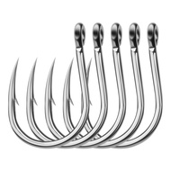 Proberos 20pcs Circle Hook Saltwater Single Tuna Fishing Hook Set JIGGING HOOK 1/0#-13/0# Stainless 