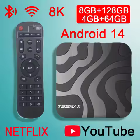 Android TV Box T95MAX Allwinner H618 Android14 2.4&5G Dual Wifi6 128G ROM 4K 8K Google Voice Assista