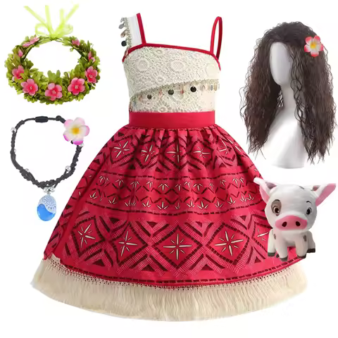 Moano Vestidos Ocean Adventure Girls Costume New Movie Dress Vaiana Princess Kid Costume Halloween D